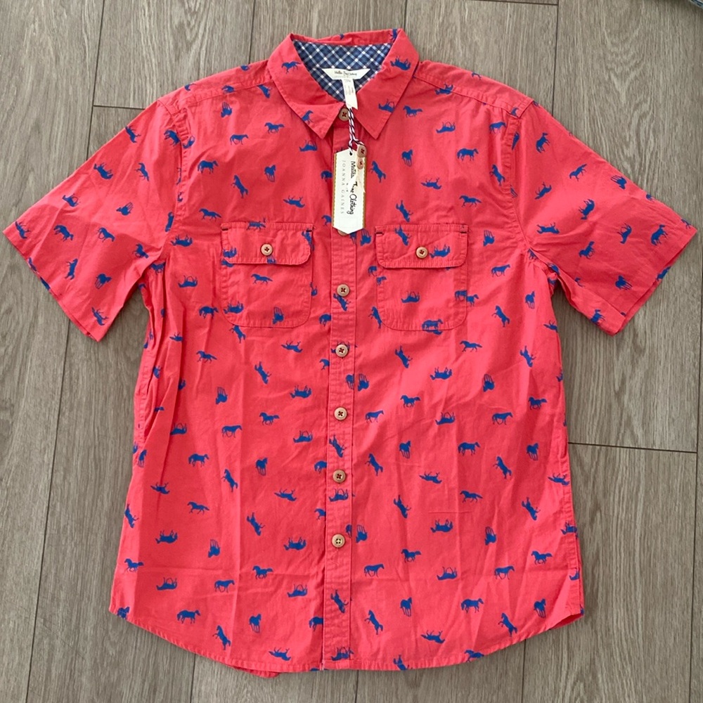 Matilda Jane x Joanna Gaines Men’s horse short sleeve button down NWT size XS